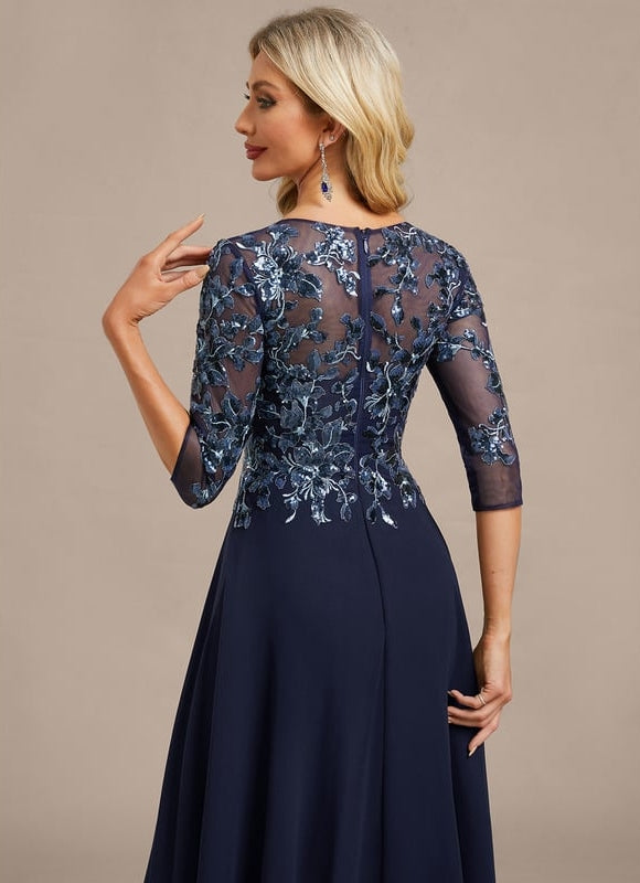 Robe de Soirée Élégance Marine Satinée - gallery 7