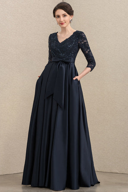 Robe de Soirée Satinée Étoilée - gallery 1