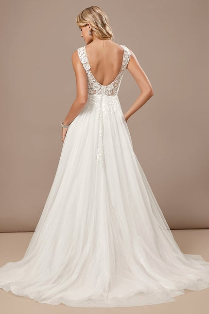 Robe De Soirée Blanche Dentelle - gallery 6