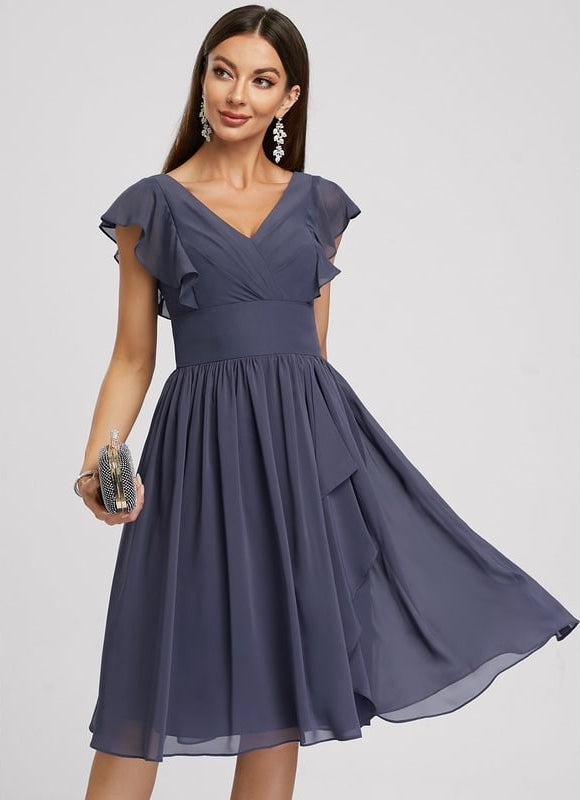 Robe De Soirée Mousseline Rouge