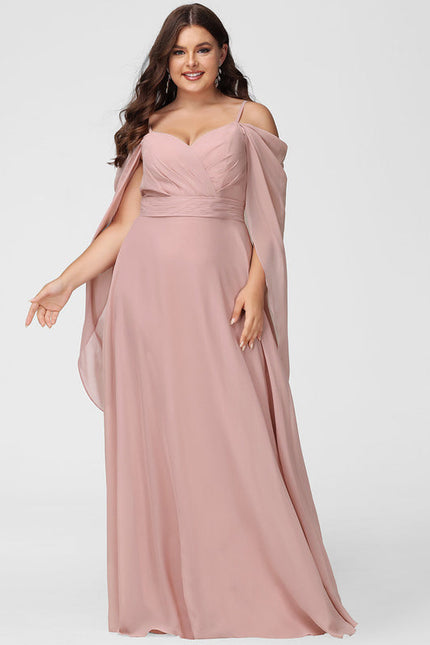 Robe de Soirée Mousseline Beige - gallery 7