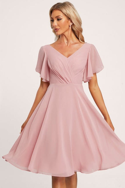 Robe de Soirée Vaporeuse Rose - gallery 2