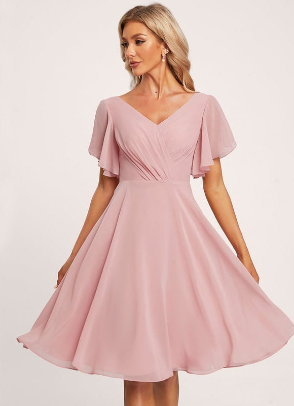Robe de Soirée Vaporeuse Rose - gallery 2