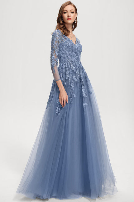 Robe de Soirée Tulle Grise - gallery 4