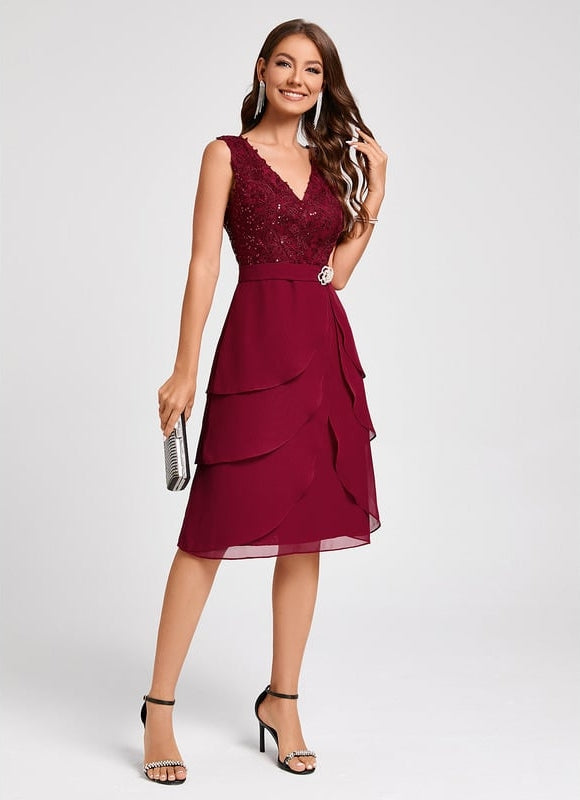 Robe de Soirée Rouge Élégance Flottante - gallery 2