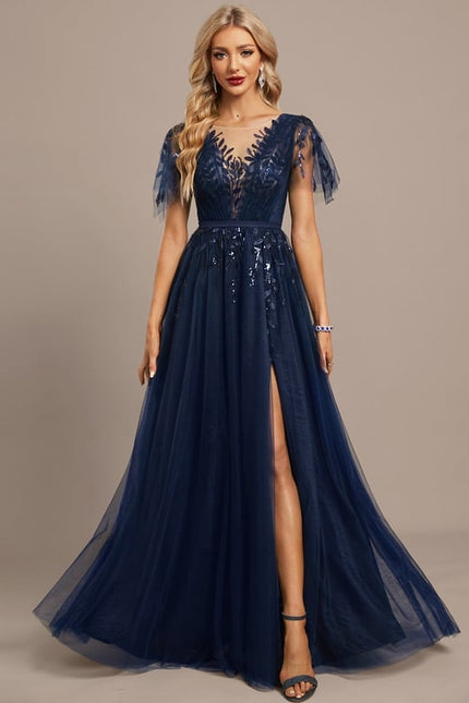 Robe de Soirée Bordeaux Enchantée