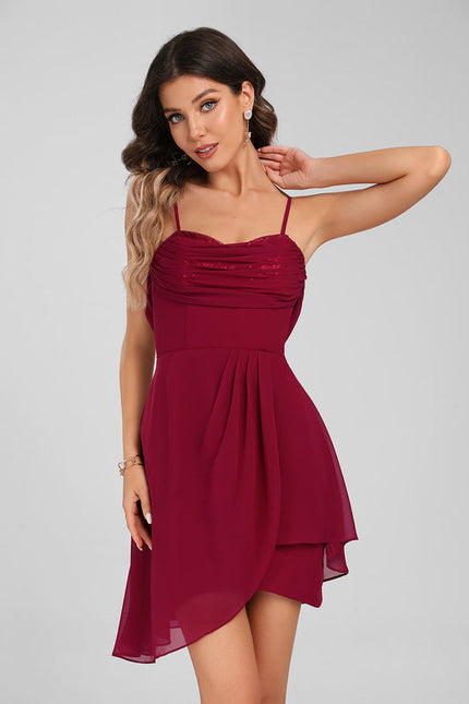 Robe de Soirée Rouge Flottant Chic