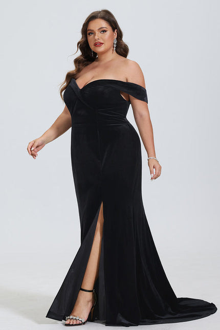 Robe de Soirée Velours Noir Élancé - gallery 6