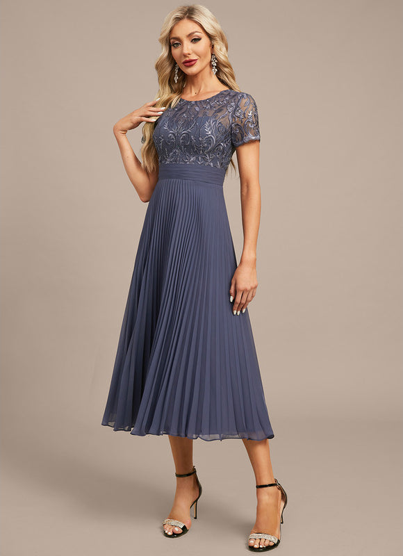 Robe de Soirée Plissée Céleste - gallery 4