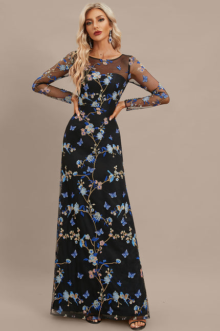 Robe de Soirée Floral Noir Chic - gallery 1