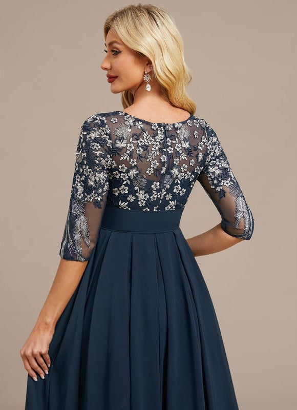 Robe de Soirée Fluide Marine Élégante - gallery 6