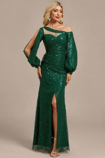 Robe de Soirée Scintillante Verte - gallery 4