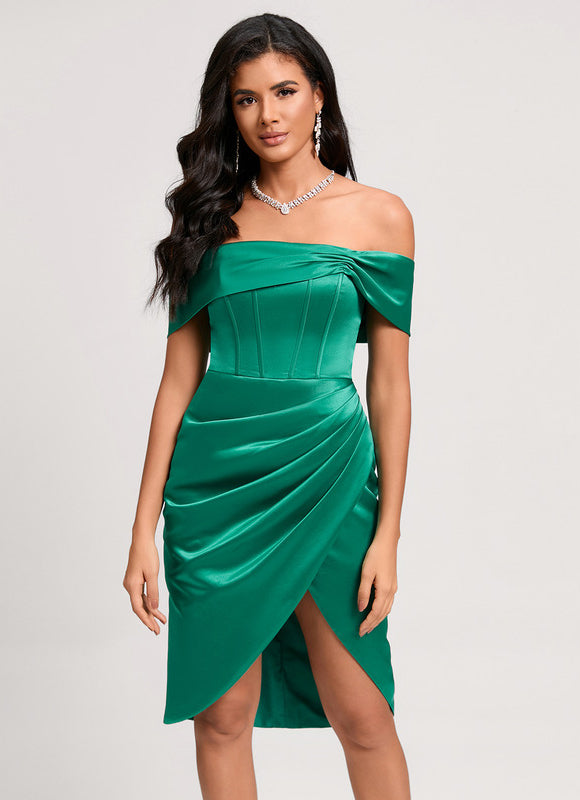 Robe de Soirée Satin Asymétrique