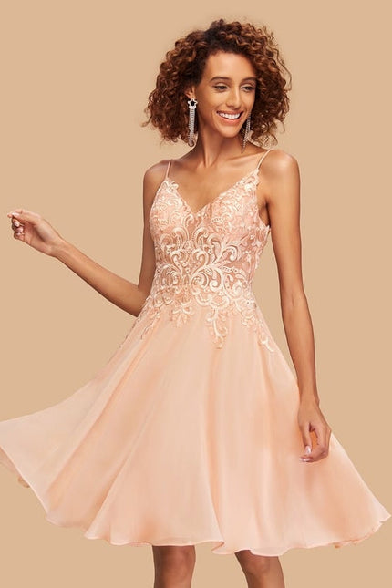Robe de Soirée Pêche Éclatante
