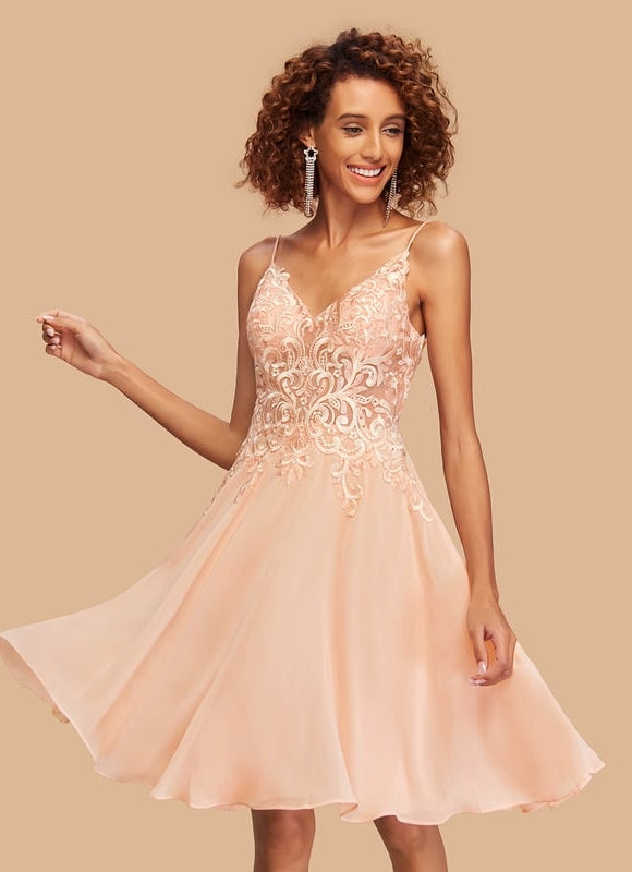 Robe de Soirée Pêche Éclatante