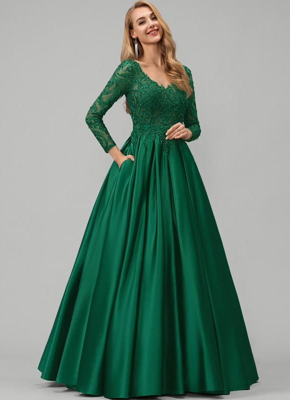 Robe de Soirée Émeraude Serre-Cœur