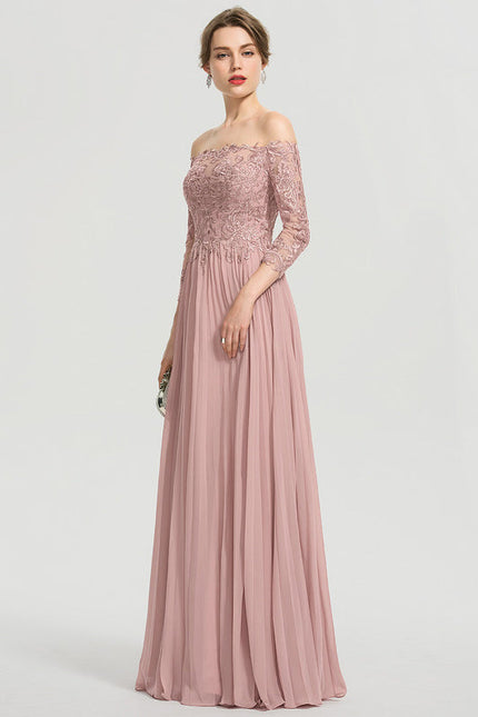 Robe de Soirée Satinée Rosée - gallery 4