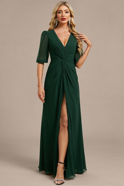 Robe de Soirée Fluide Émeraude - gallery 2