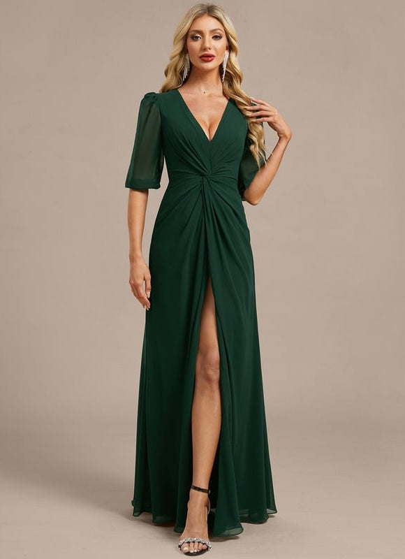 Robe de Soirée Fluide Émeraude - gallery 2