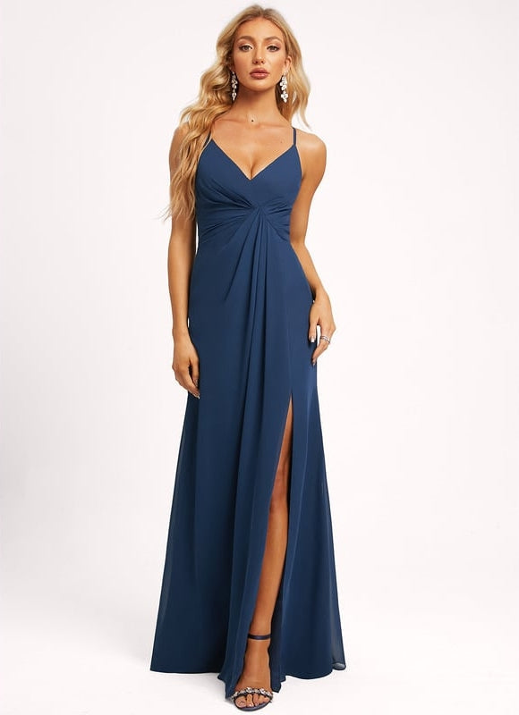 Robe de Soirée Mousseline Beige