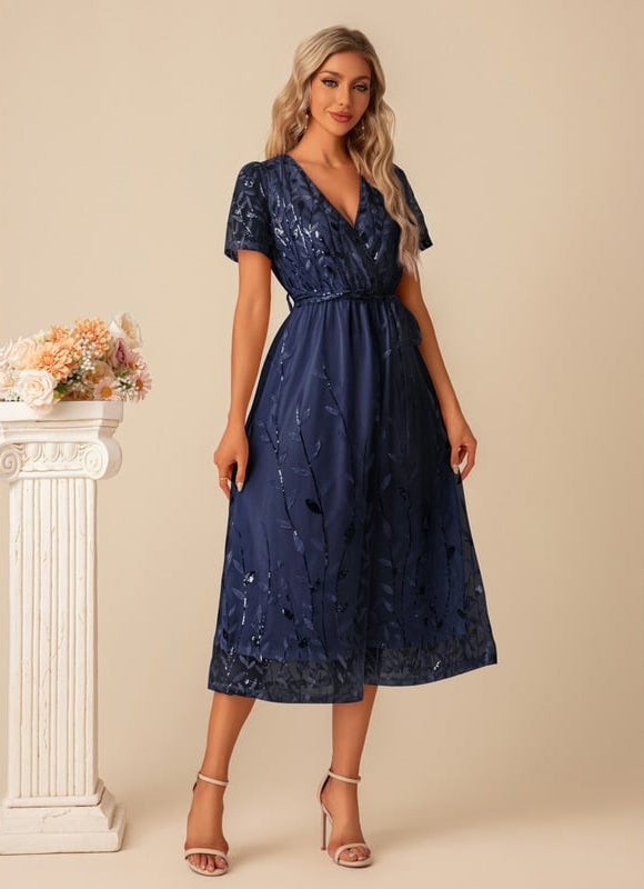 Robe De Soirée Dentelle Rose - gallery 6