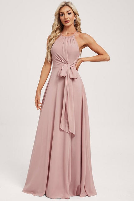 Robe de Soirée Rose Poudré Élégance - gallery 1