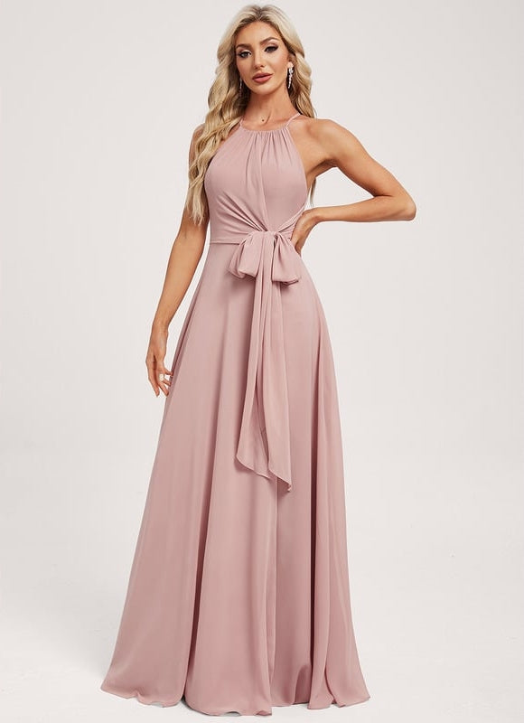 Robe de Soirée Rose Poudré Élégance - gallery 1