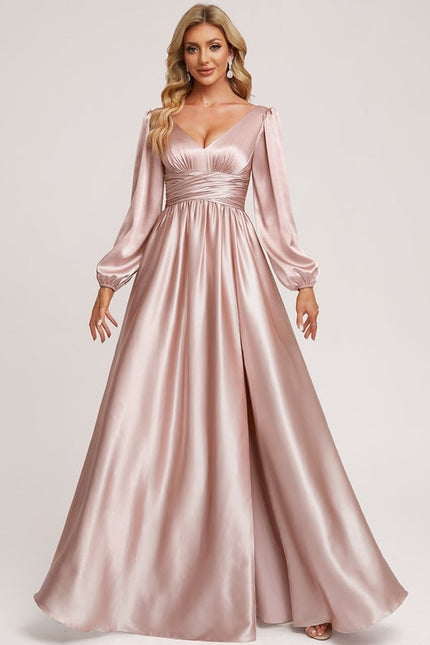 Robe de Soirée Dorée Fluide - gallery 1