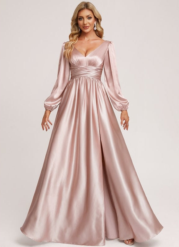 Robe de Soirée Dorée Fluide - gallery 1