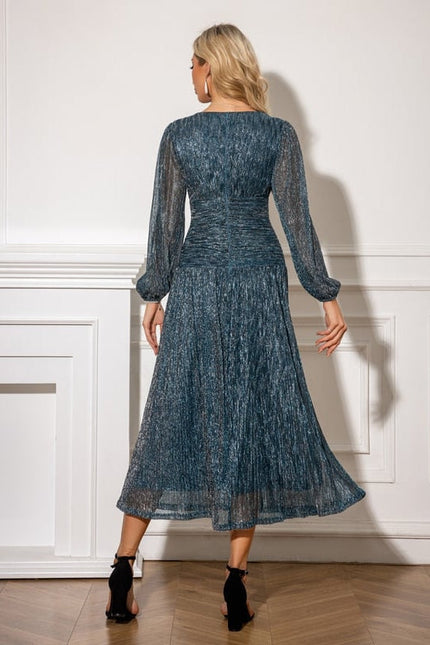Robe de Soirée Vaporeuse Bleuâtre - gallery 2
