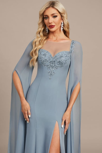 Robe de Soirée Céleste Satinée - gallery 1