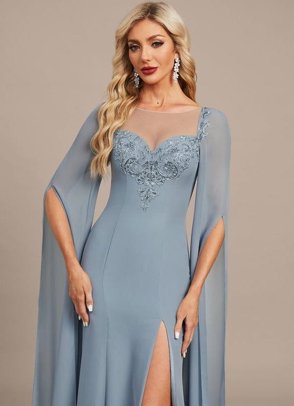 Robe de Soirée Céleste Satinée - gallery 1