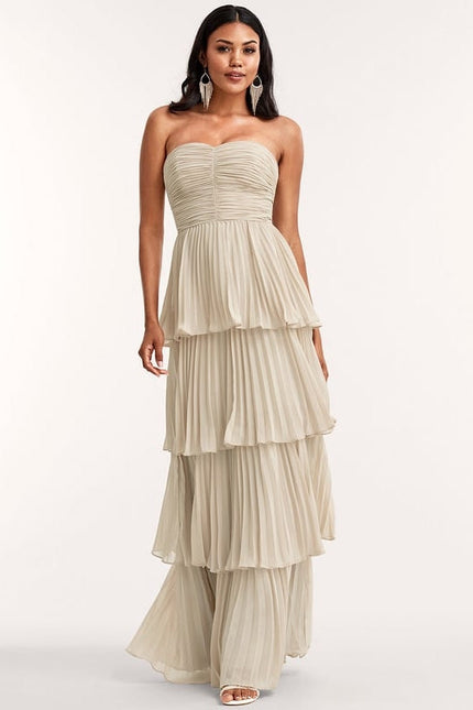 Robe de Soirée Mousseline Ondulée - gallery 1