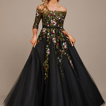 Robe de Soirée Jardin Nocturne Éthéré