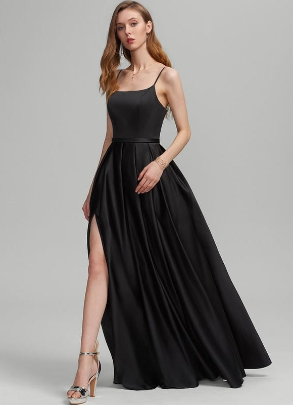 Robe De Soirée Longue Noire Fendue - gallery 3