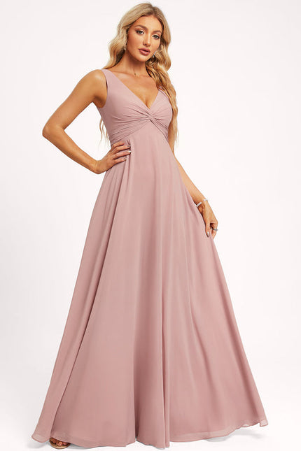 Robe de Soirée Mousseline Beige