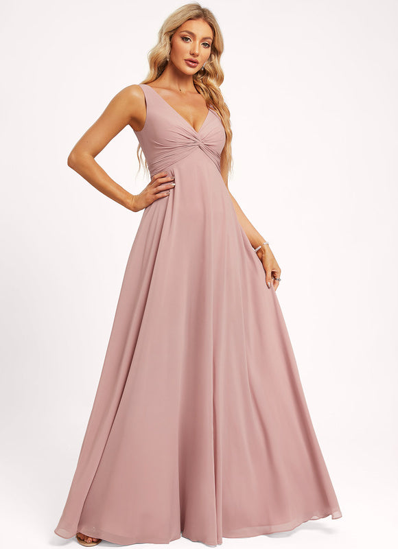 Robe de Soirée Mousseline Beige