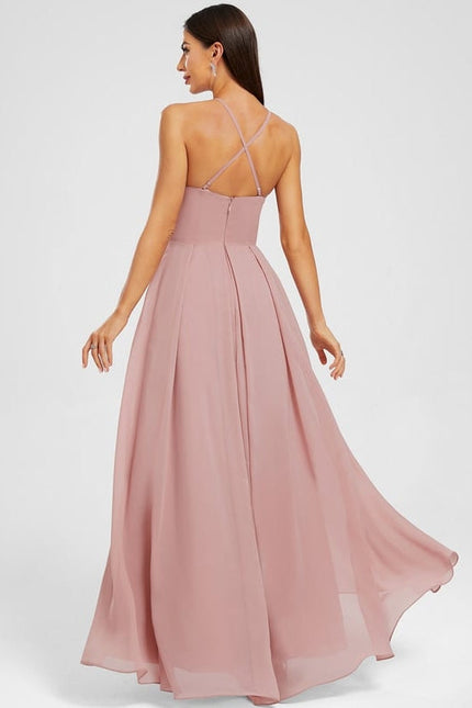 Robe de Soirée Mousseline Rose - gallery 6