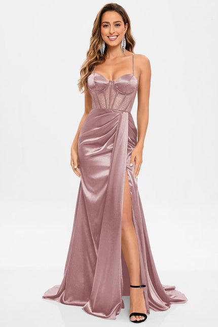 Robe de Soirée Satinée Cuivre - gallery 7