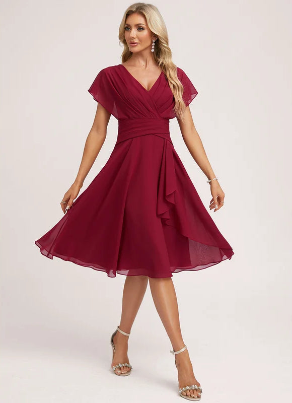 Robe de Soirée Cerise Flottante - gallery 3