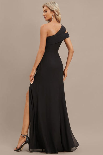 Robe de Soirée Satin Noir Élancé - gallery 5