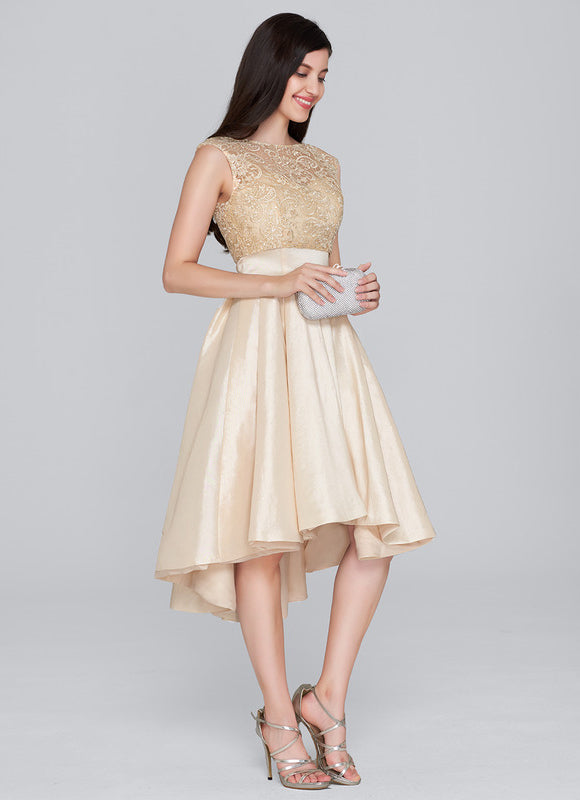 Robe de Soirée Éclat Doré Flottant - gallery 1