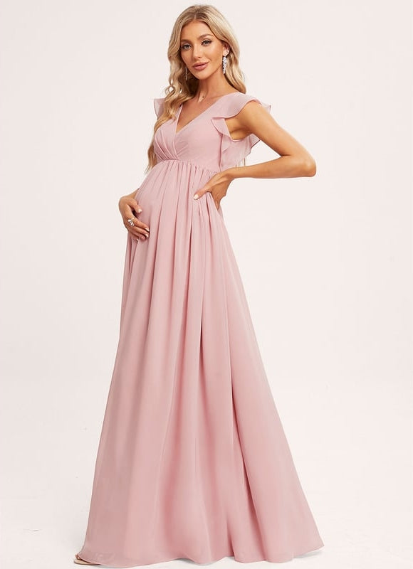 Robe de Soirée Flottante Rosée - gallery 2