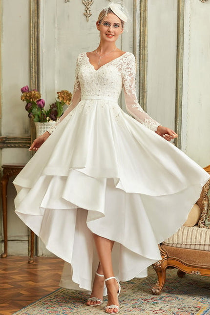 Robe de Soirée Élévée Satinée - gallery 4