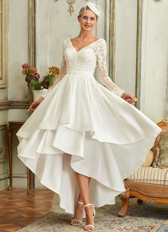 Robe de Soirée Élévée Satinée - gallery 4