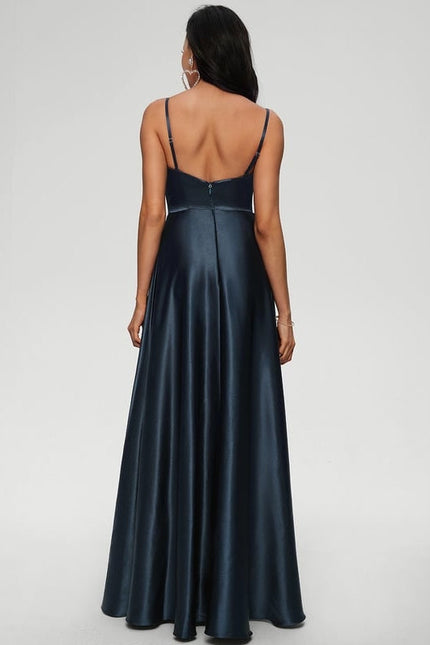 Robe de Soirée Satinée Rose Douce - gallery 4
