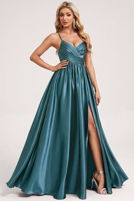 Robe de Soirée Dorée Fluide - gallery 1