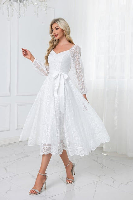 Robe de Soirée Dentelle Évasée - gallery 4