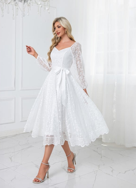 Robe de Soirée Dentelle Évasée - gallery 4