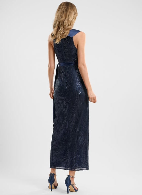 Robe De Soirée Bleue Paillettes - gallery 4